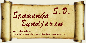 Stamenko Dunđerin vizit kartica